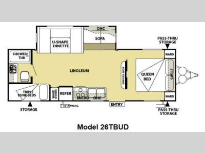 Floorplan - 2013 Forest River RV Salem 26TBUD