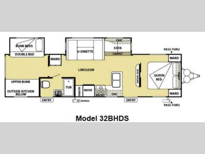Floorplan - 2013 Forest River RV Salem 32BHDS