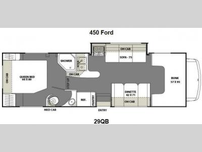 Floorplan - 2014 Coachmen RV Freelander 29QB Ford 450