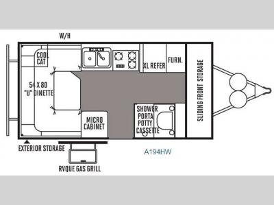 Floorplan - 2014 Forest River RV Rockwood Hard Side Series A194HW