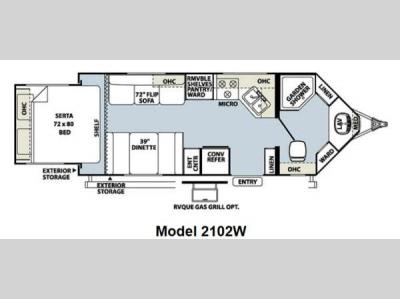 Floorplan - 2014 Forest River RV Rockwood Wind Jammer 2102W