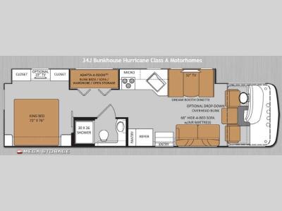 Floorplan - 2014 Thor Motor Coach Hurricane 34J