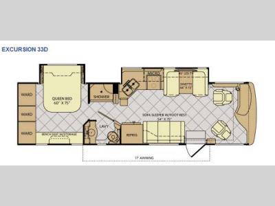 Floorplan - 2014 Fleetwood RV Excursion 33D