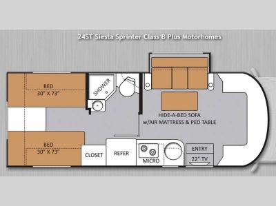 Floorplan - 2014 Thor Motor Coach Siesta Sprinter 24ST