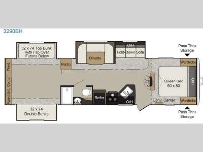Floorplan - 2014 Keystone RV Passport 3290BH Grand Touring