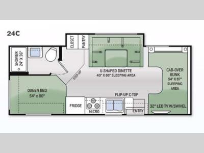 Floorplan - 2015 Thor Motor Coach Four Winds 24C