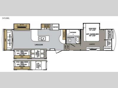 Floorplan - 2015 Forest River RV Cardinal 3450RL