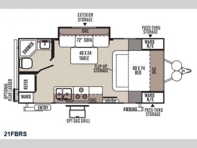 Floorplan - 2015 Forest River RV Flagstaff Micro Lite 21FBRS