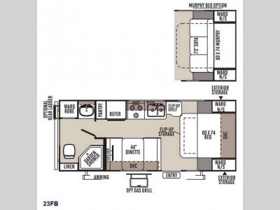 Floorplan - 2015 Forest River RV Flagstaff Micro Lite 23FB