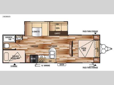 Floorplan - 2015 Forest River RV Wildwood 28DBUD