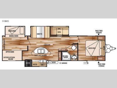 Floorplan - 2015 Forest River RV Wildwood 31BKIS