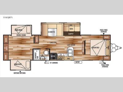 Floorplan - 2015 Forest River RV Wildwood 31KQBTS