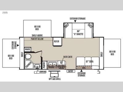 Floorplan - 2015 Forest River RV Flagstaff Shamrock 233S