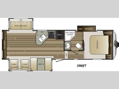 Floorplan - 2015 Keystone RV Cougar X-Lite 29RET