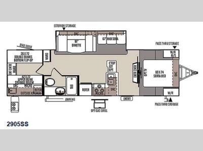Floorplan - 2015 Forest River RV Rockwood Ultra Lite 2905SS