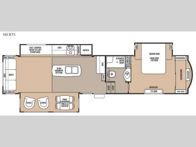 Floorplan - 2015 Forest River RV Cedar Creek 36CKTS