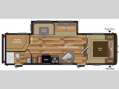 Floorplan - 2015 Keystone RV Hideout 28BHS