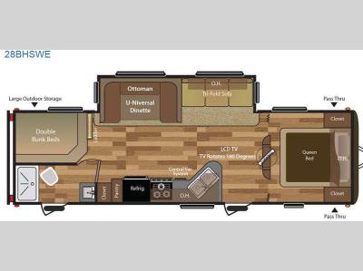 Floorplan - 2015 Keystone RV Hideout 28BHSWE