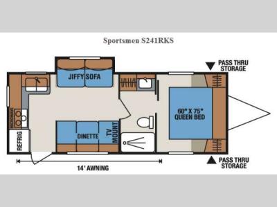Floorplan - 2015 KZ Sportsmen S241RKS