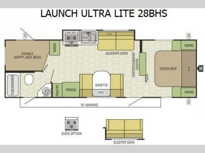 Floorplan - 2015 Starcraft Launch Ultra Lite 28BHS