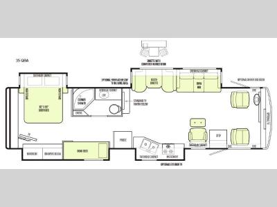 Floorplan - 2015 Tiffin Motorhomes Allegro 35 QBA