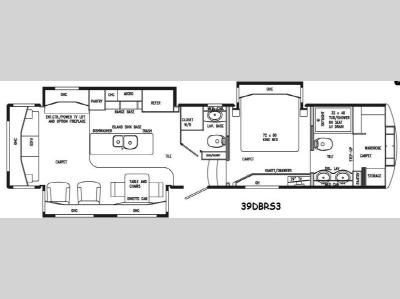 Floorplan - 2015 DRV Luxury Suites Mobile Suites 39 DBRS3