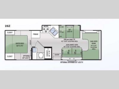 Floorplan - 2015 Thor Motor Coach Chateau 28Z