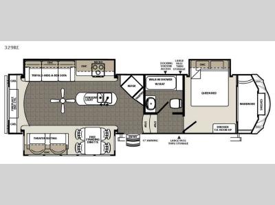 Floorplan - 2015 Forest River RV Sandpiper Select 329RE