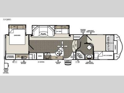 Floorplan - 2015 Forest River RV Sandpiper Select 32QBBS