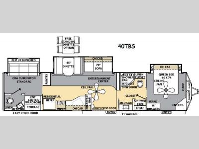 Floorplan - 2015 Coachmen RV Catalina Destination Series 40TBS