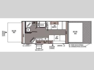 Floorplan - 2015 Forest River RV Rockwood Roo 19L