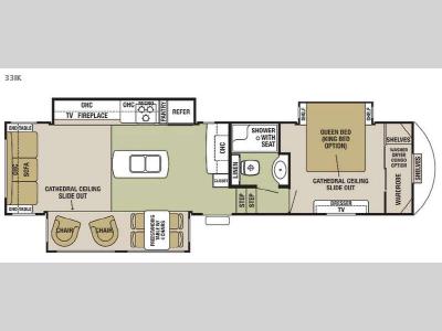 Floorplan - 2015 Forest River RV Cedar Creek Silverback 33IK
