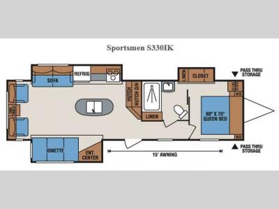 Floorplan - 2015 KZ Sportsmen S330IK