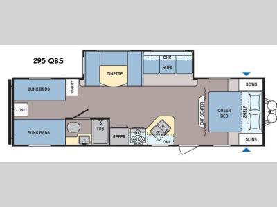 Floorplan - 2015 Dutchmen RV Coleman Lantern Series 295QBS
