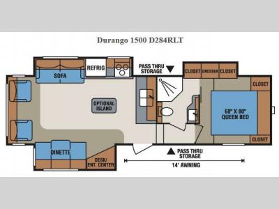 Floorplan - 2015 KZ Durango 1500 D284RLT