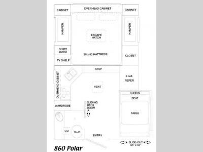 Floorplan - 2015 Northland Truck Campers 860 Polar