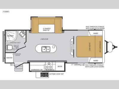 Floorplan - 2015 Forest River RV Wildcat Maxx 23DKS