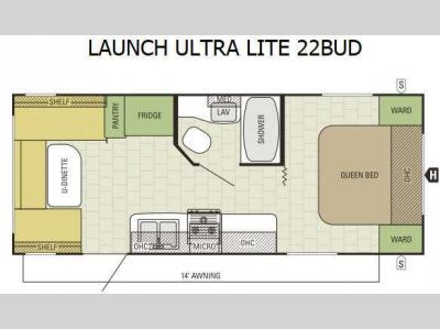 Floorplan - 2016 Starcraft Launch Ultra Lite 22BUD