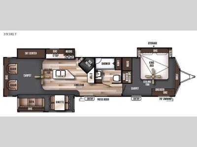 Floorplan - 2016 Forest River RV Wildwood Lodge 393RLT