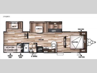 Floorplan - 2016 Forest River RV Wildwood 29QBDS