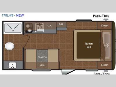 Floorplan - 2016 Keystone RV Hideout Single Axle 178LHS