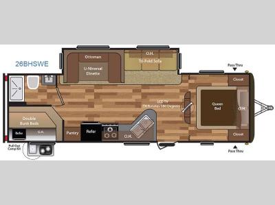 Floorplan - 2016 Keystone RV Hideout 26BHSWE