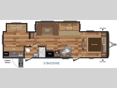 Floorplan - 2016 Keystone RV Hideout 31BHDSWE