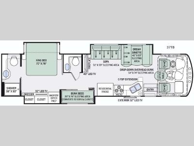 Floorplan - 2016 Thor Motor Coach Challenger 37TB