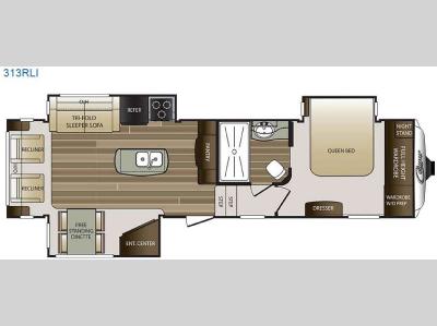 Floorplan - 2016 Keystone RV Cougar 313RLI