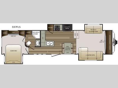 Floorplan - 2016 Keystone RV Cougar 337FLS