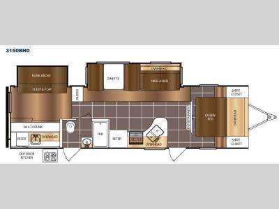 Floorplan - 2016 Prime Time RV Tracer 3150BHD