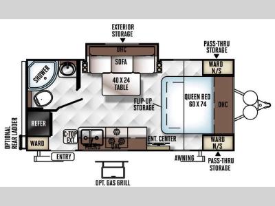 Floorplan - 2016 Forest River RV Flagstaff Micro Lite 21FBRS