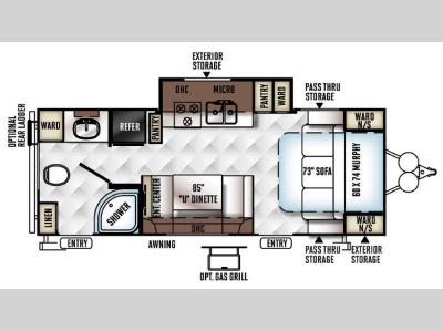 Floorplan - 2016 Forest River RV Flagstaff Micro Lite 25KS