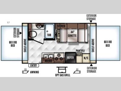 Floorplan - 2016 Forest River RV Flagstaff Shamrock 17